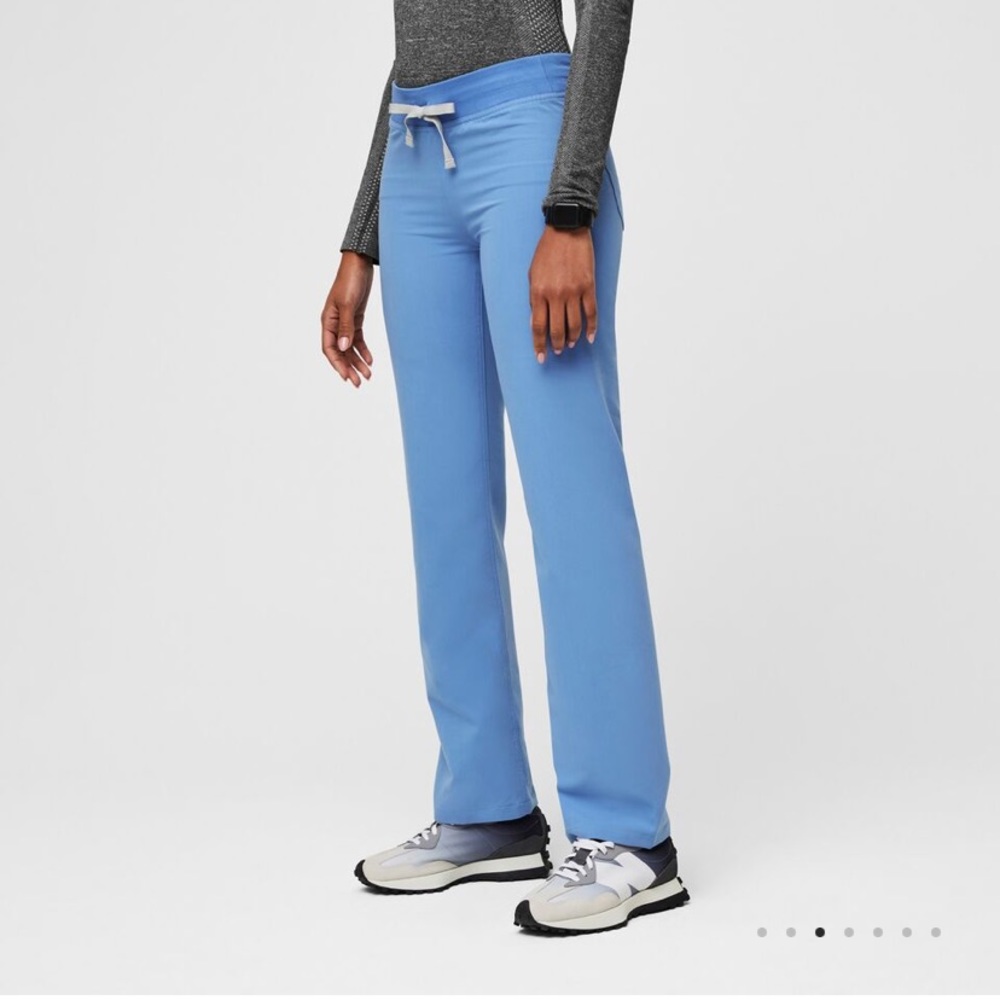 Figs Livingston Basic Ceil Blue Scrub Pants - Small